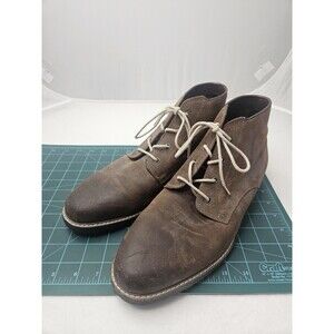 Vince Camuto Lancelot Chukka Boot Mens Size 10.5 Whiskey Brown Suede Tan Lace